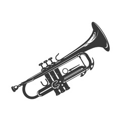 Naklejka premium Silhouette trumpet black color only