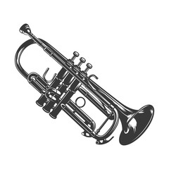 Naklejka premium Silhouette trumpet black color only