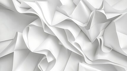 Abstract folded and crumpled white paper texture