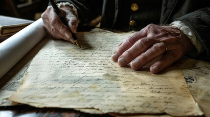 Handwriting Expert looking at the document