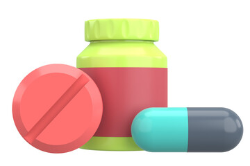 Medicine. 3D drug. 3D illustration.