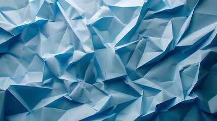 Abstract folded and crumpled blue paper texture