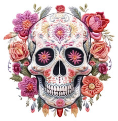 PNG Skull embroidery pattern art