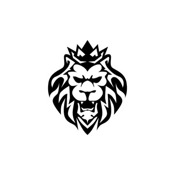 recommend clip art: The lion icon is black on a white background.