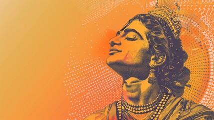 Obraz premium Illustration of Lord Krishna in a colorful and artistic style