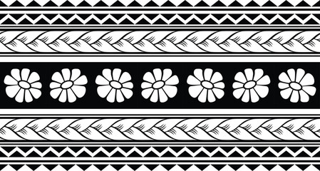 Polynesian tattoo tribal band design. Samoan tattoo tribal border.