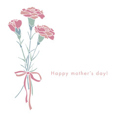 赤いカーネーションのベクターイラスト