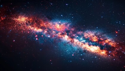 A galaxy with a long, colorful line of stars by AI generated image