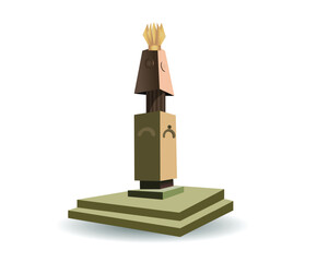 Telangana Martyrs Memorial on white isolated vector illustration