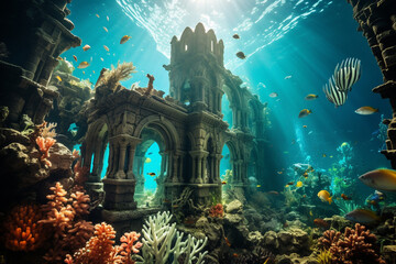Underwater ruins of an ancient city