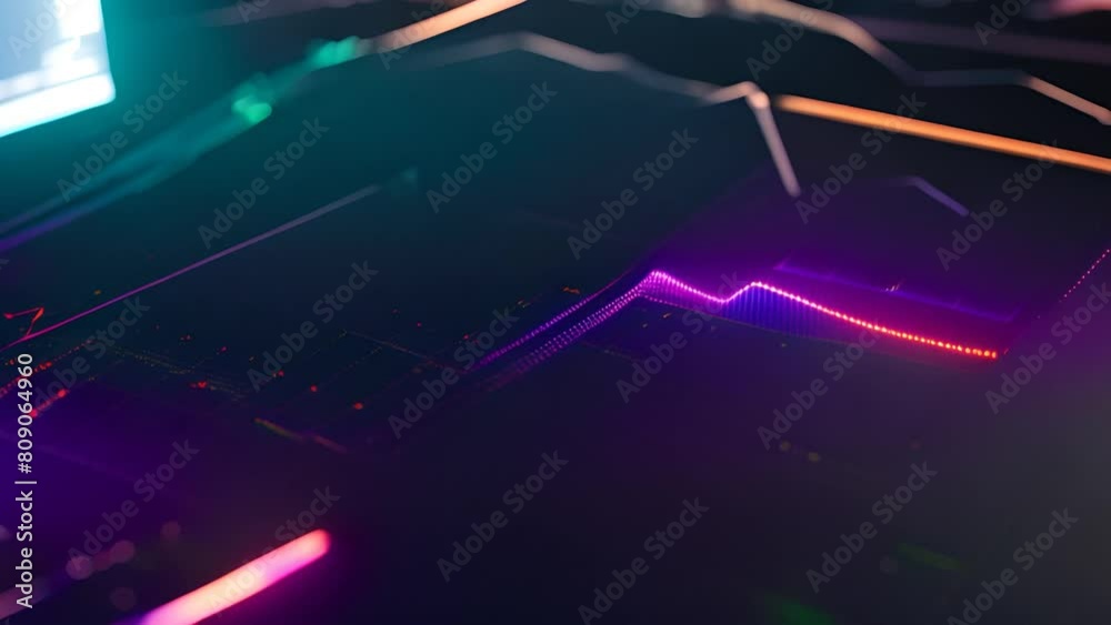 Poster close up of graph displayed on computer screen generative ai