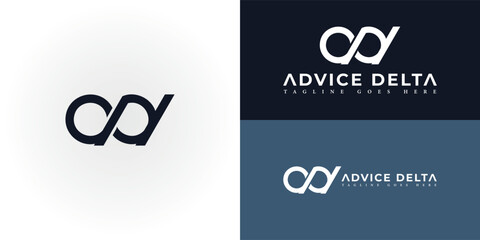 Abstract initial lowercase letter AD or DA logo in blue color isolated on multiple background colors. The logo is suitable for business and consulting company icon logo design inspiration templates.
