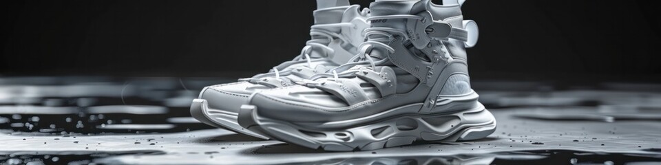 Futuristic Ghost Work Shoes for High Tech and Athletic Pursuits