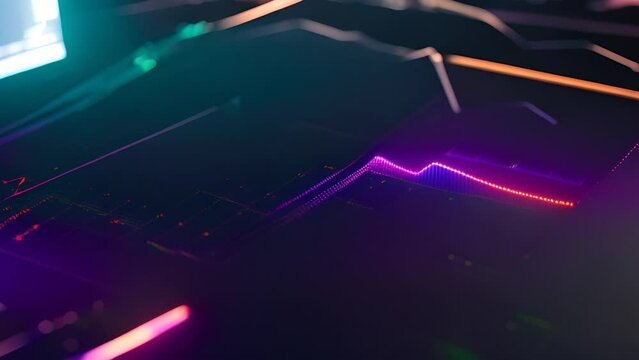 Close Up of Graph Displayed on Computer Screen Generative AI