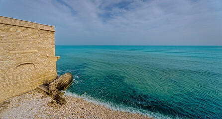 castle on the beach, Trani, Apulia, Italy, Europe, March 2024