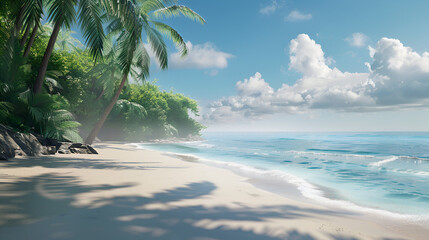 beach with palm trees