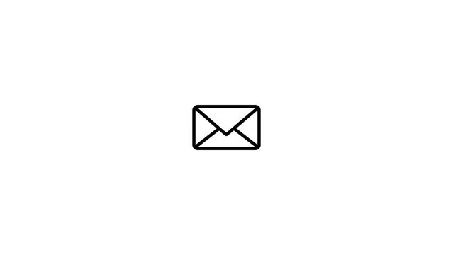 Simple Mail box icon animation, Letter icon, Message Icon, Email icon, envelope icon, postcard icon. simple logotype background.