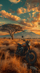 Exploring the Kenyan Savannah on a Photo Realistic Motorbike Safari: Wildlife, Golden Landscapes, and Adventurous Thrills