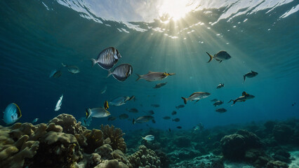 Obraz premium scene with coral reef