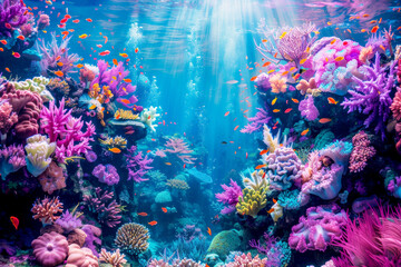 Fototapeta na wymiar Symphony of Colors: Beneath the Waves