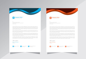 corporate modern letterhead design template with red and blue color. business letterhead desigm, 