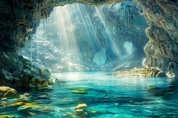 Mystical Depths: A Cave Submerged