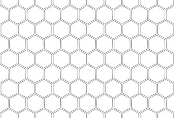 Abstract seamless hexagon pattern with dashed. Vector geometric pattern 