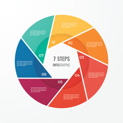 Circle Infographic Template Design With 8 Steps, Process Workflow Diagram