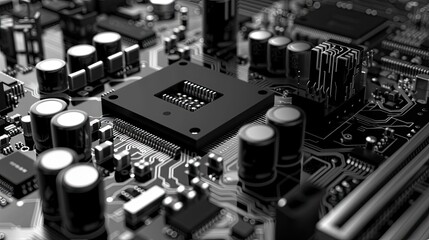 Close-up of a computer motherboard.