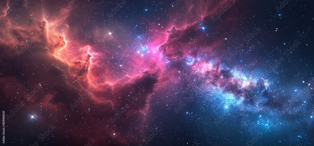 Canvas Prints a galaxy with a long, colorful line of stars by ai generated image