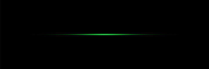 Horizontal line. Glowing light of laser beam.