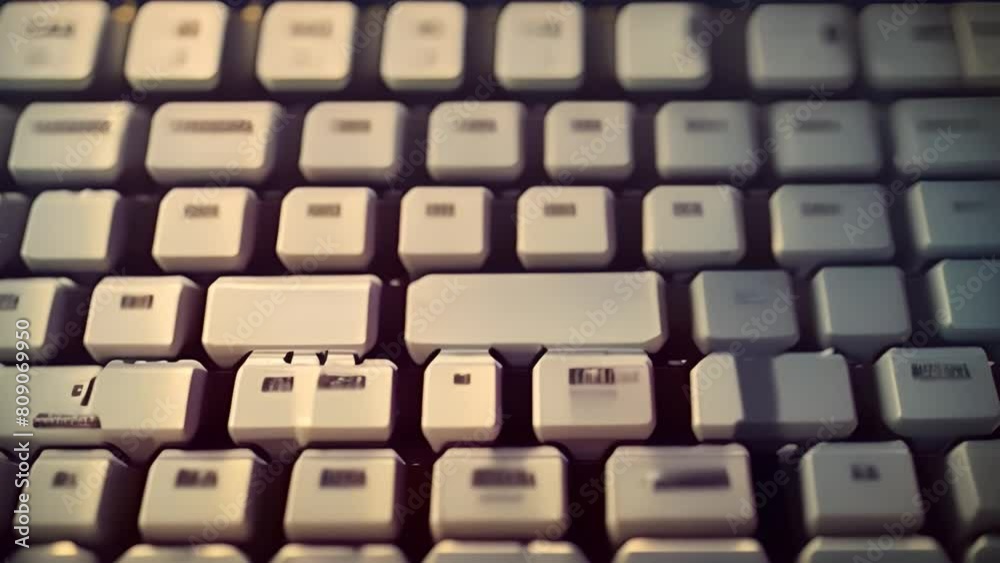 Poster close up of keyboard with red light generative ai