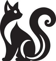 Create Cat logo vector, silhouette style and white background.
