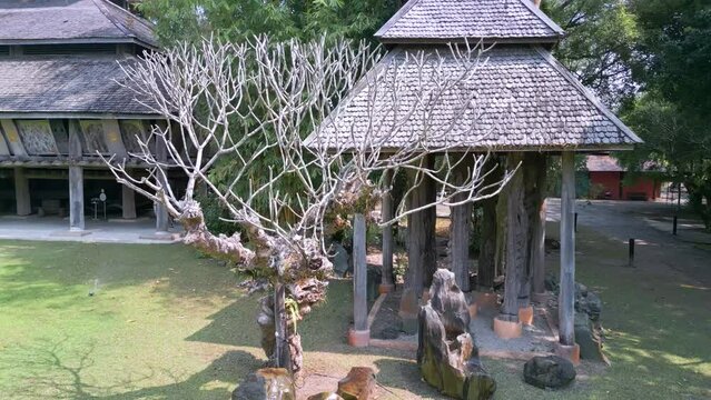 Mae Fah Luang Art and Cultural Park from a drone, Thailand from the air