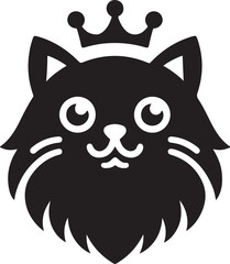 Create Cat logo vector, silhouette style and white background.