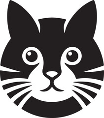 Create Cat logo vector, silhouette style and white background.