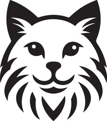 Create Cat logo vector, silhouette style and white background.