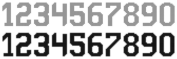 Digital dot number set. vector illustration