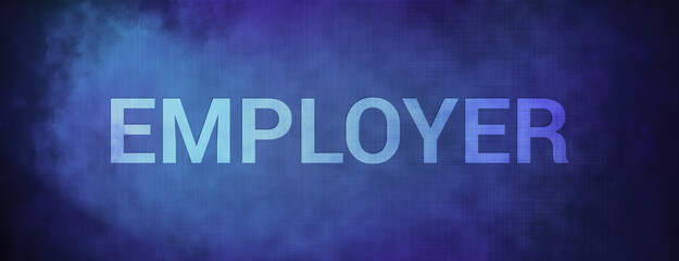 Employer isolated on fabric blue banner background abstract