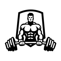 FITNESS CENTER ILLUSTRATION VECTOR LOGO 2