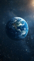 Solar Panel Icon and Earth: A Vision of Solar Energy's Impact on Fossil Fuel Reduction