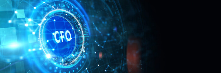 CFO - digital technology concept. Business, Technology, Internet and network concept. 3d illustration