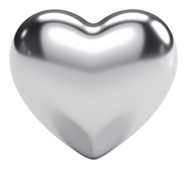 PNG Heart Chrome material jewelry heart white.
