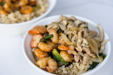 Fried rice with shrimp and pork meat