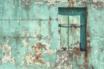 Naklejka premium The image is a close up of a rusted metal structure with colorful paint