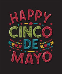 Happy Cinco De Mayo Mexican Fiesta T Shirt Design