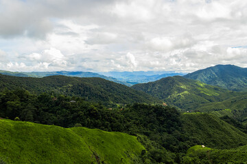 View of the green mountains at Thailand.
