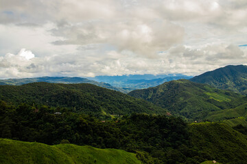 View of the green mountains at Thailand.