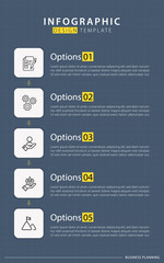 infographic template. 5 Step timeline journey, calendar Flat simple infographics design template. presentation graph. Business concept with 5 options, vector illustration.