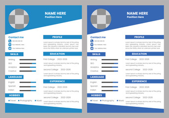 Clean and modern resume portfolio or cv template